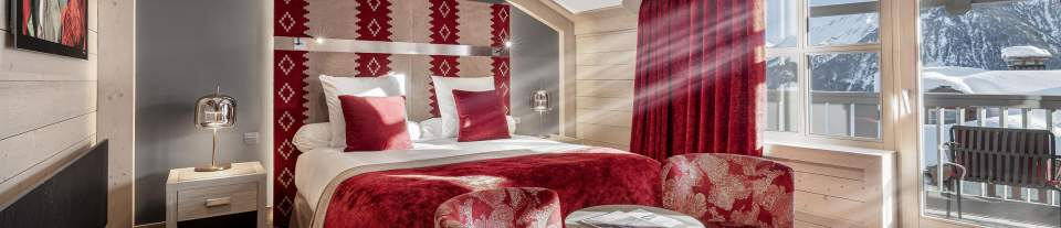 Chambres du K2 Djola hôtel 4 étoiles à Courchevel 1850